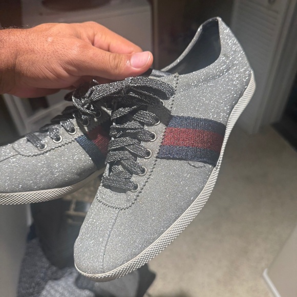 Gucci Bambi web glitter stud sneaker - Picture 1 of 3